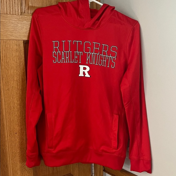 Red Rutgers Scarlet Knights Dryfit style Hoodie - Youth Large - Picture 1 of 4